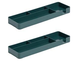 2 Pack U Brands U-Eco Catchall Tray, 11.4 x 3.4 x 1.1 in., Green